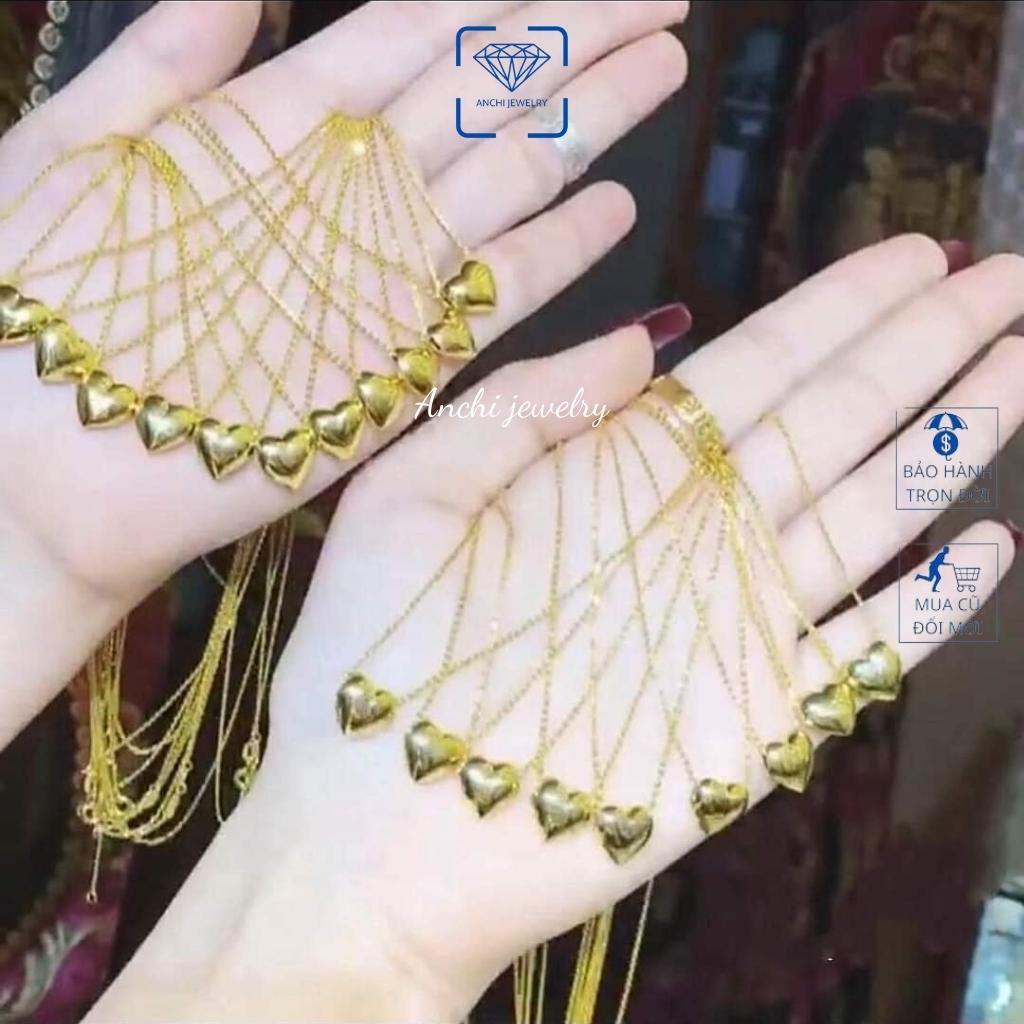 Vòng cổ nữ mặt tim vàng nhỏ khắc tên miễn phí 10k, Anchi jewelry