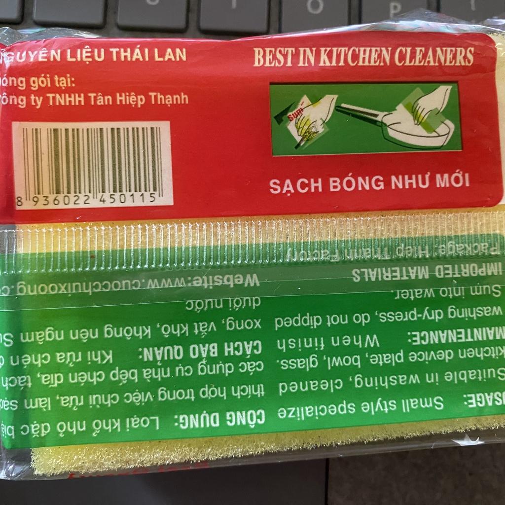Miếng rửa chén dĩa Sum 2 lơp có thể chùi xoong