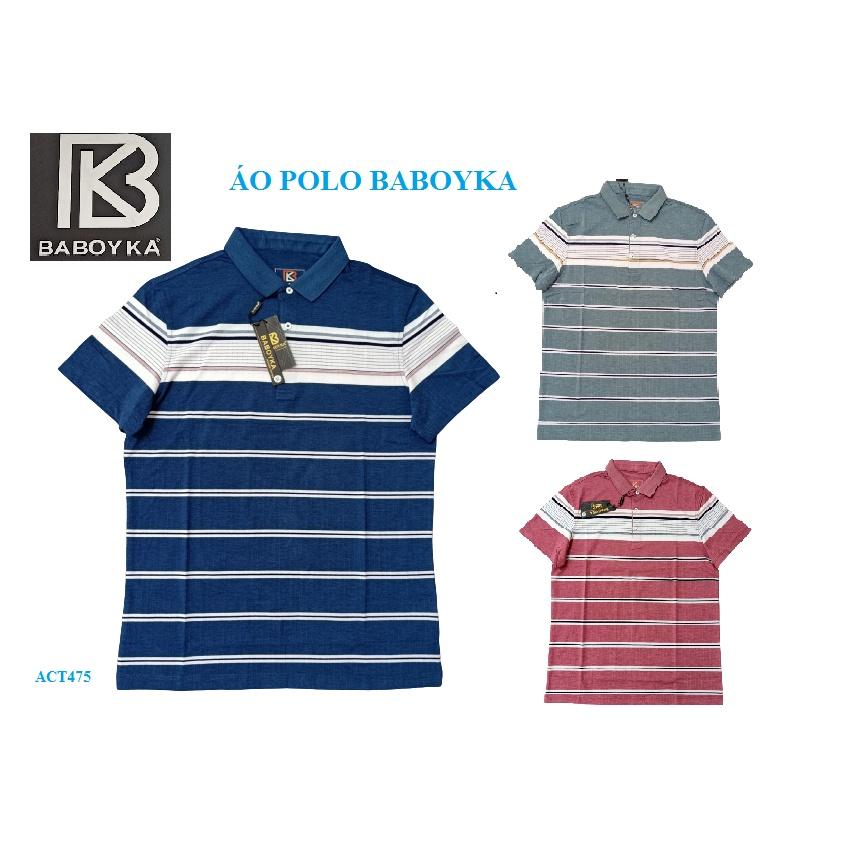 Áo Polo nam Phối Kẻ Chất Cotton Logo Thương Hiệu BABOYKA Trẻ Trung Lịch Lãm