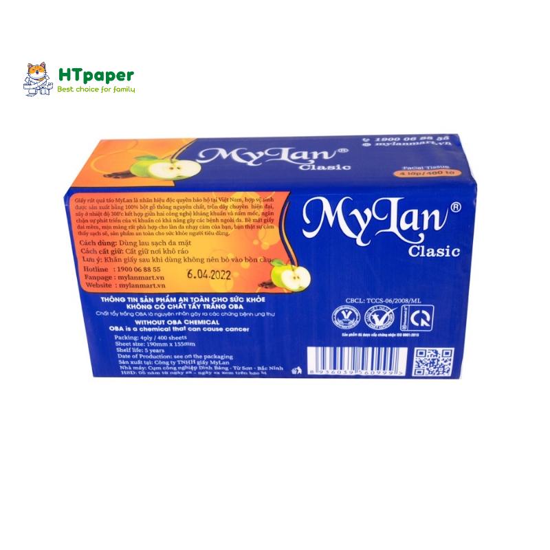 Lốc 5 Gói Giấy Ăn Rút, Khăn Giấy Rút Lụa Mylan Quả Táo Cao Cấp Siêu Dai và Mềm Mịn (400 tờ/gói)