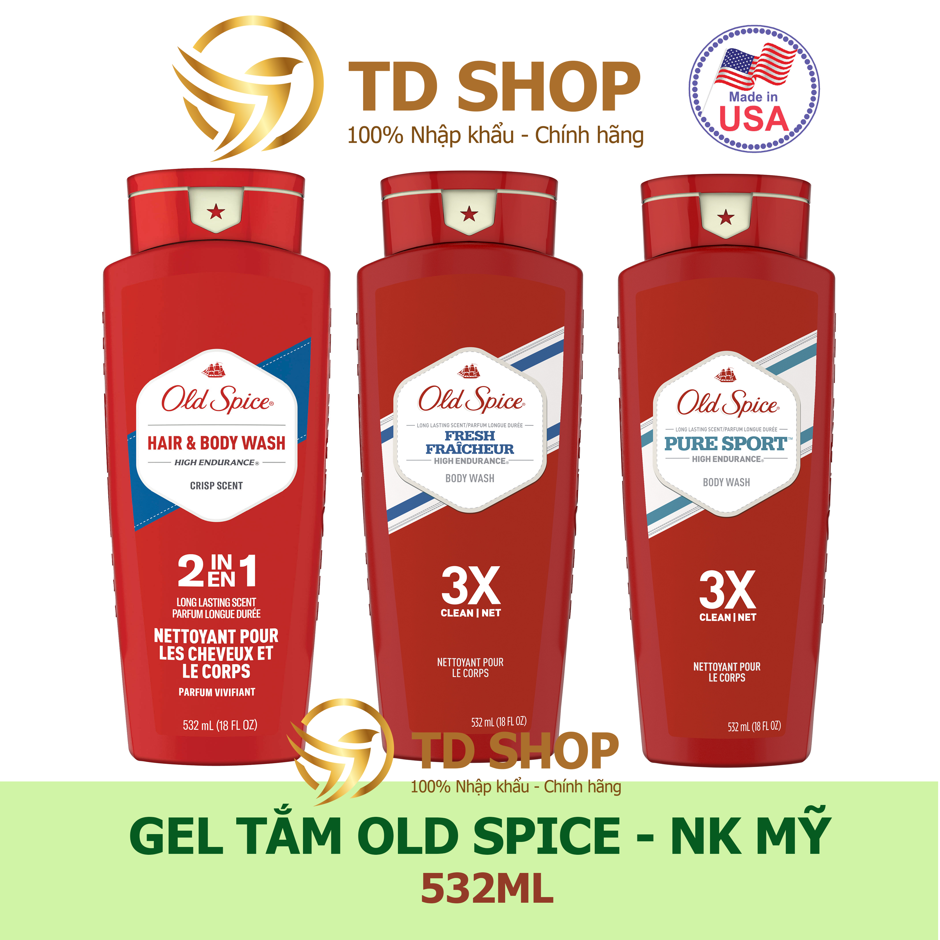 Sữa tắm Old Spice Body Wash 532ml – Fresh