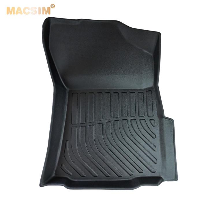 Thảm lót sàn xe ô tô Toyota Fortuner 2017-nay Nhãn hiệu Macsim chất liệu nhựa TPE cao cấp màu đen
