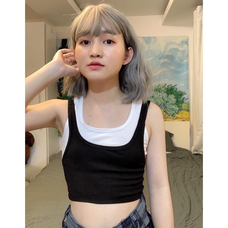 Áo croptop nữ - Áo thun croptop kiểu đẹp 2 lớp