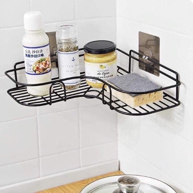 Kệ góc sắt đen để đồ tiện lợi