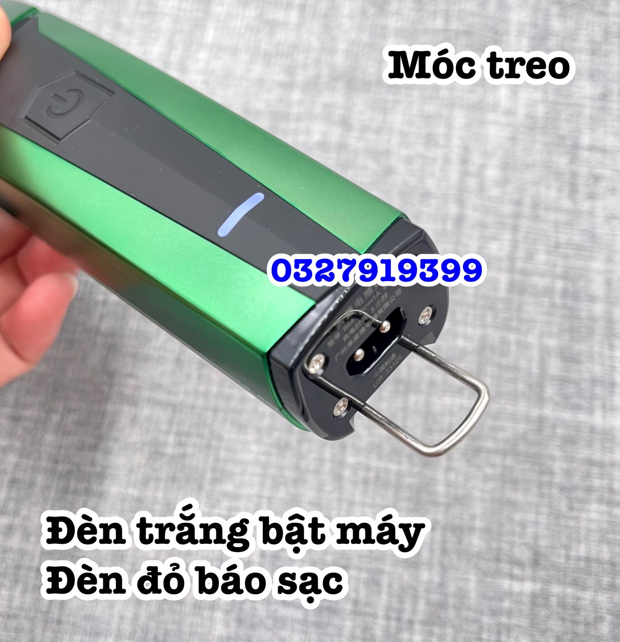 Tông đơ cắt tóc chuyên nghiệp R66 xanh