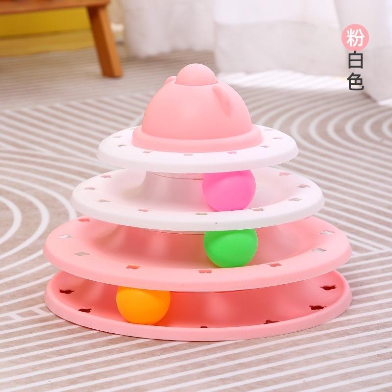 Đồ Chơi Tháp bóng lăn 4 tầng Taotaopet Đồ Chơi Cho Chó Mèo