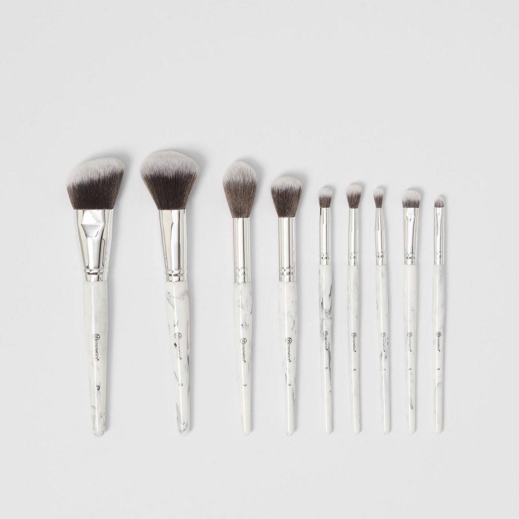 Bộ Cọ 9 Cây BH Cosmetics White Marble With Angeled Brush Holder