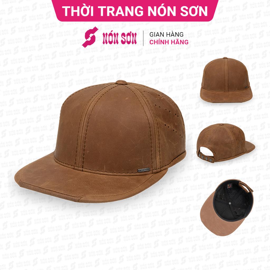 Mũ snapback hiphop nam nữ da cao cấp thời trang NÓN SƠN-MC229D-NU1