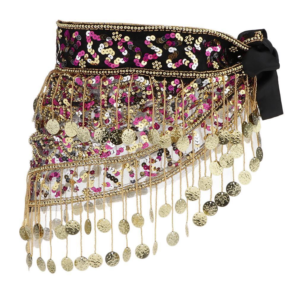Belly Dance Hip Scarf Belt, Belly Dancer Costume, Sequin  Scarf,  Belt