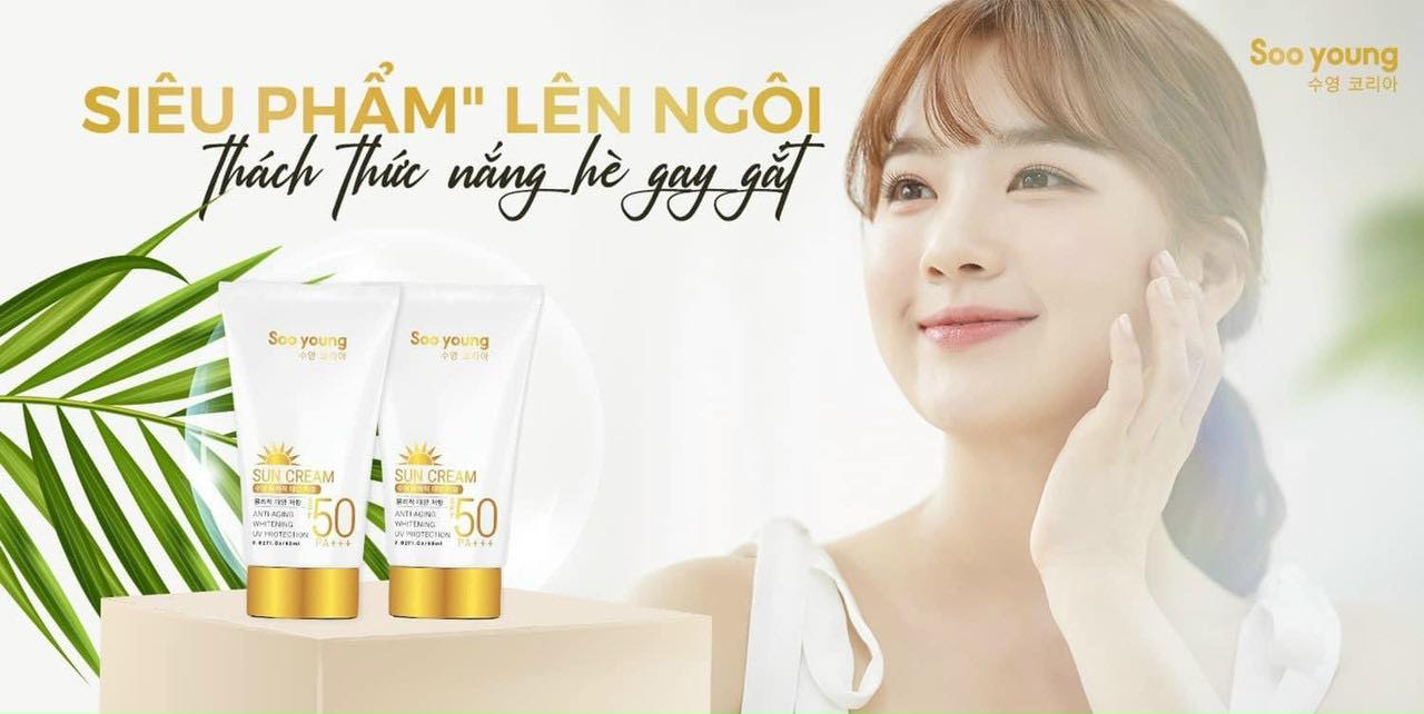 KEM CHỐNG NẮNG SUN CREAM SPS 50+ PA+++ SOO YOUNG