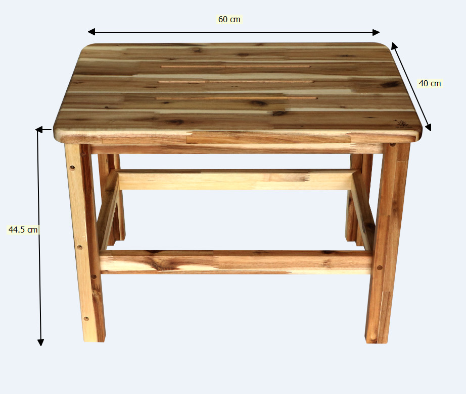 BÀN GỖ CHỮ NHẬT GỖ TRÀM CAO CẤP DÙNG CAFE, QUÁN ĂN - KÍCH THƯỚC 60x40x44.5 CM - GỖ ĐỨC THÀNH