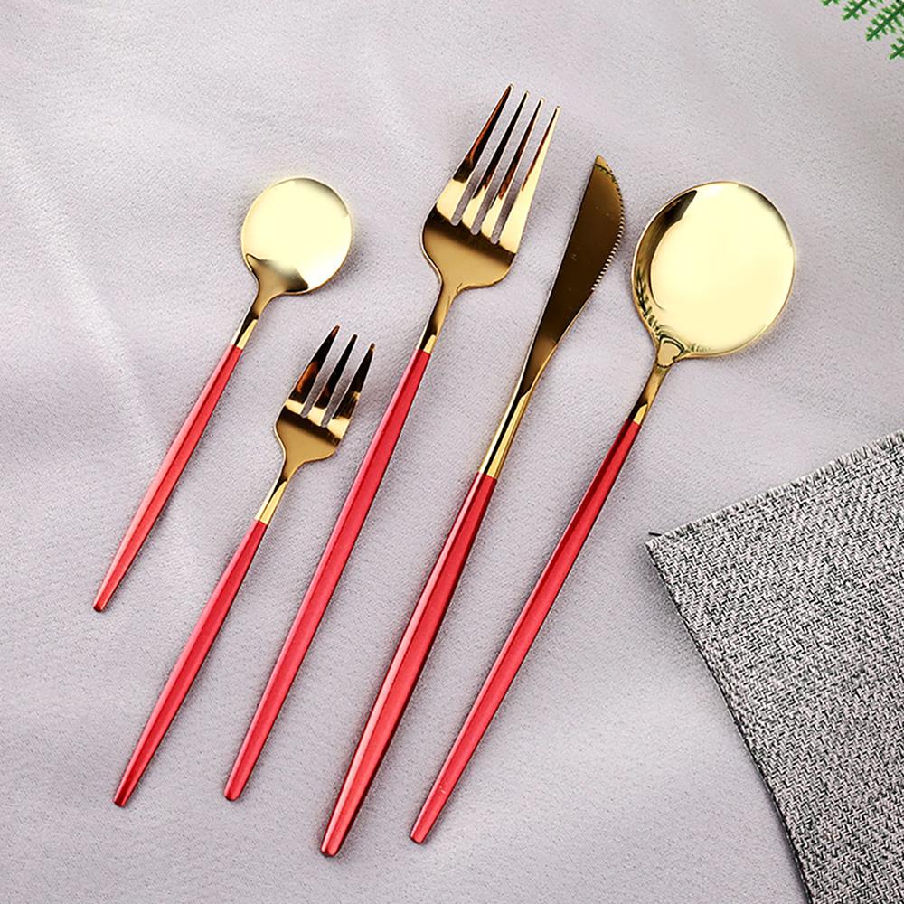 24 Chiếc/30 Chiếc Bếp Đồ Ăn Bộ Đồ Ăn Thìa Bộ Dao Muỗng Nĩa Rửa Dụng Cụ Dao Kéo Bữa Trưa Của Món Ăn Hoàn Toàn Ăn Tối bóng