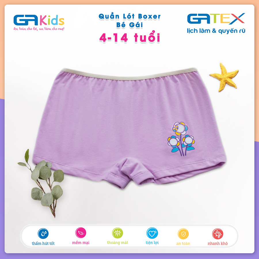 Set 3 Quần Lót Boxer Cho Bé Gái GAKIDS - Chất liệu COTTON cao cấp