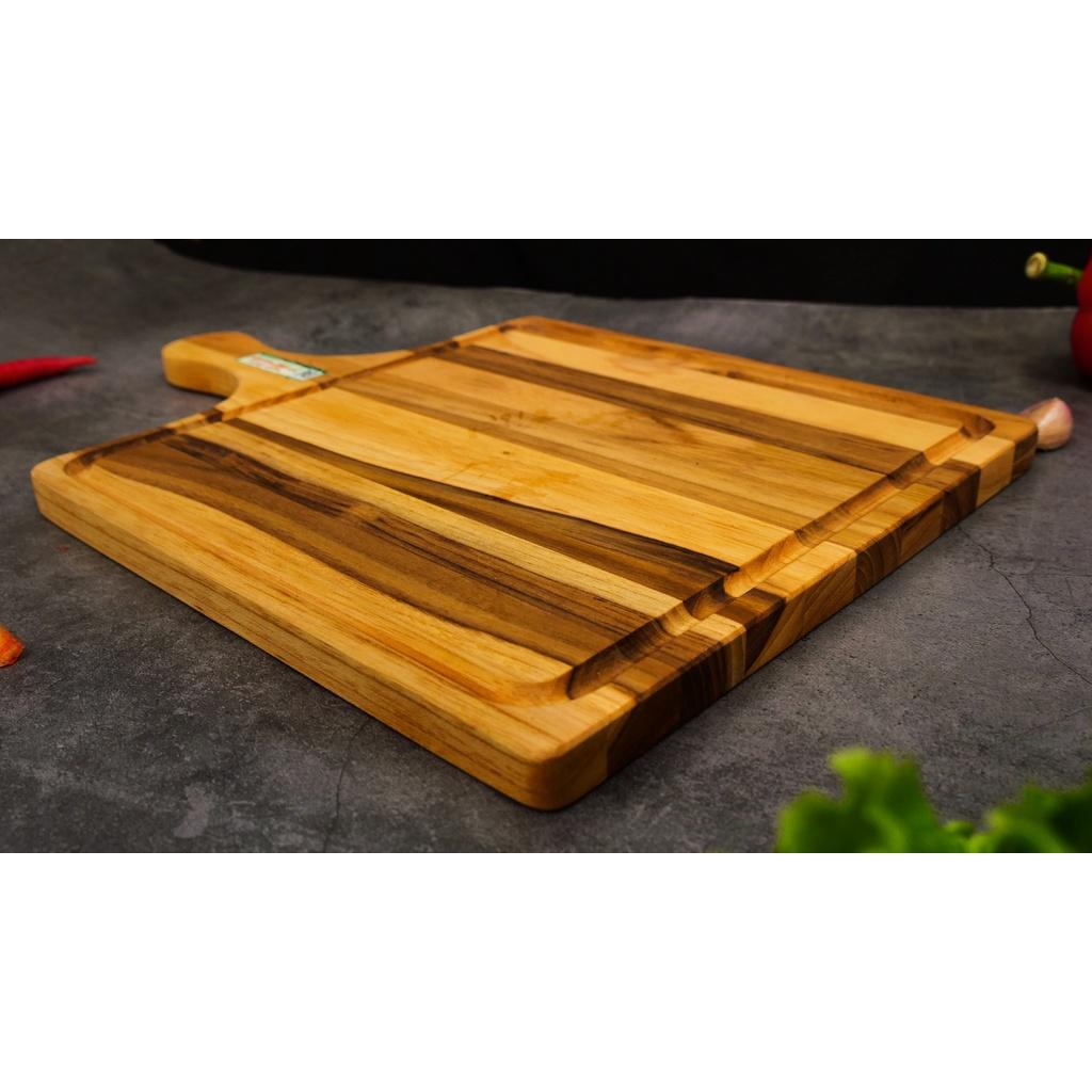 Thớt Gỗ Teak Cao Cấp - Cắt Thái, Trang Trí - 35,5x25x1,4cm - VTC02 | HTX DAO PHÚC SEN