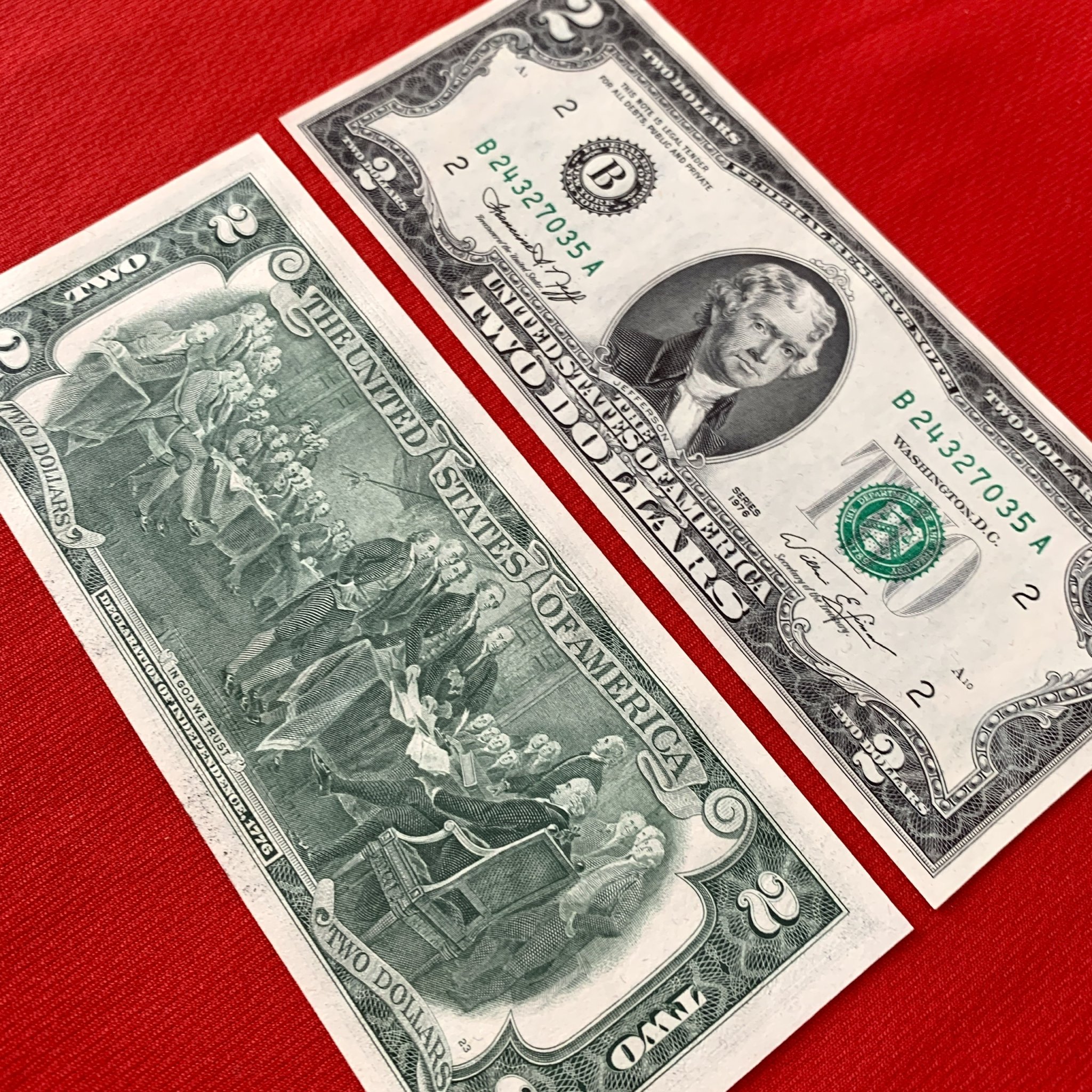 Tờ 2 Dollar 1976 ,  2 dola phát hành 1976 may mắn , 2 u s d phong thủy