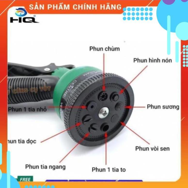 Vòi xịt rửa xe,Vòi phun nước tưới cây tăng áp thông minh 8 chế độ 815621-1 (cút vàng,nối xanh - dây vàng)