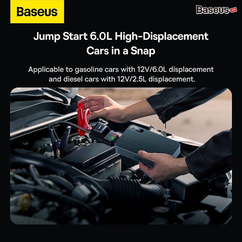 Bộ Kích Bình Cho Ô TÔ Baseus Super Energy Pro+ Car Jump Starter 1200A 12000mAh 12V For 2.5L-8.0L Auto Car - Hàng chính hãng