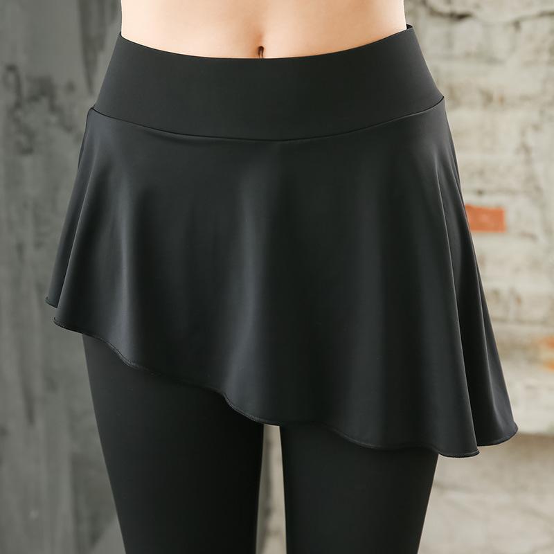 2021 Thun Quần Tập Yoga Nữ Với Váy Thể Dục Quần Legging Tập Luyện Thể Thao Chạy Bộ Quần Legging Bé Gái Áo Mặc Tập Gym Quần Ôm