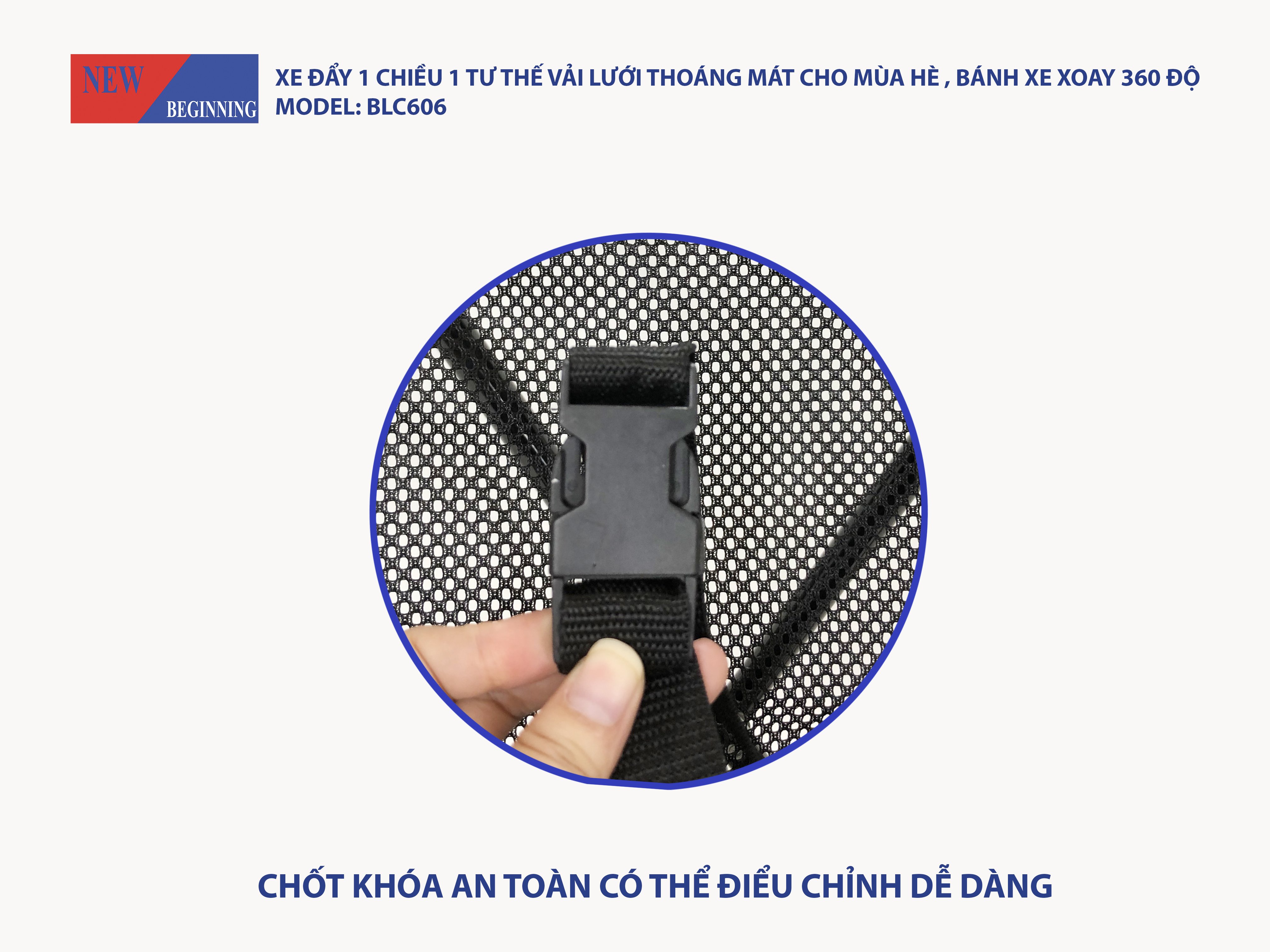 Xe đẩy lưới siêu nhẹ - thoáng khí