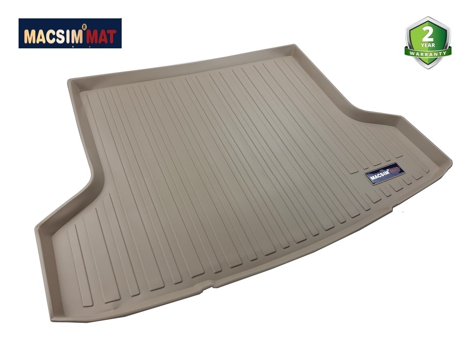 Thảm lót cốp ô tô Mitsubishi Attrage (2016-Nay) MACSIM màu be (D0204) – TPV cao cấp, chuẩn form, dễ vệ sinh (mã 05)