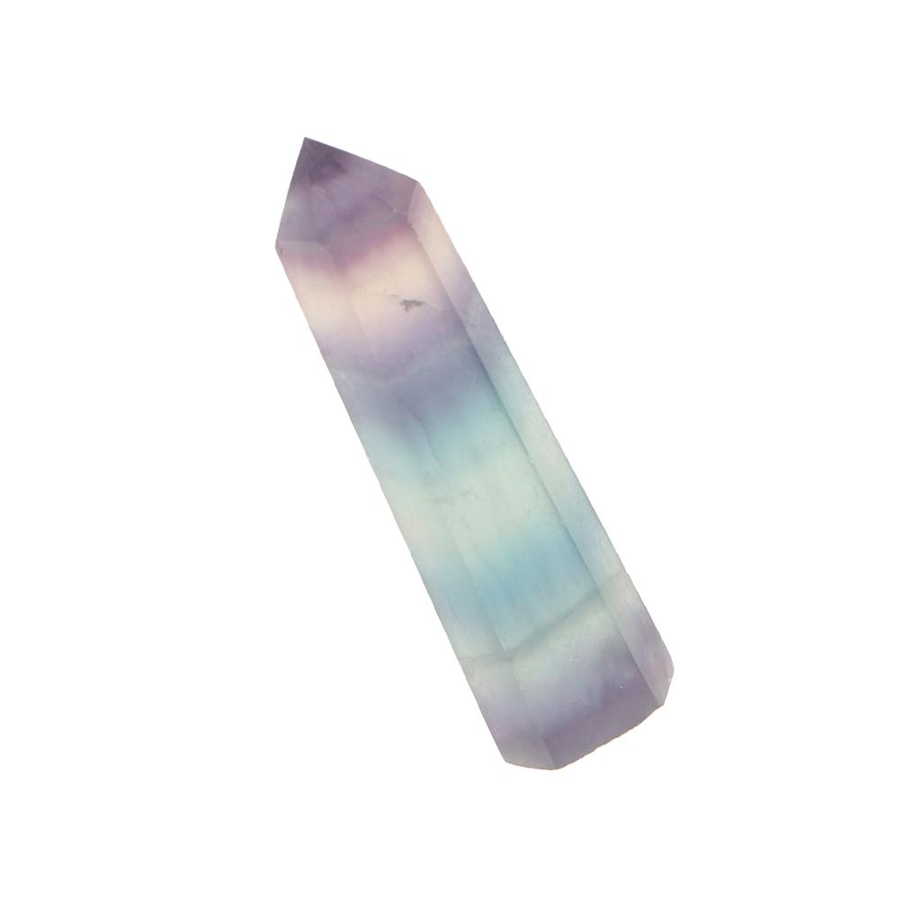 Natural Stone Hexagonal Crystal Column Colorful Fluorite Column Ornaments A