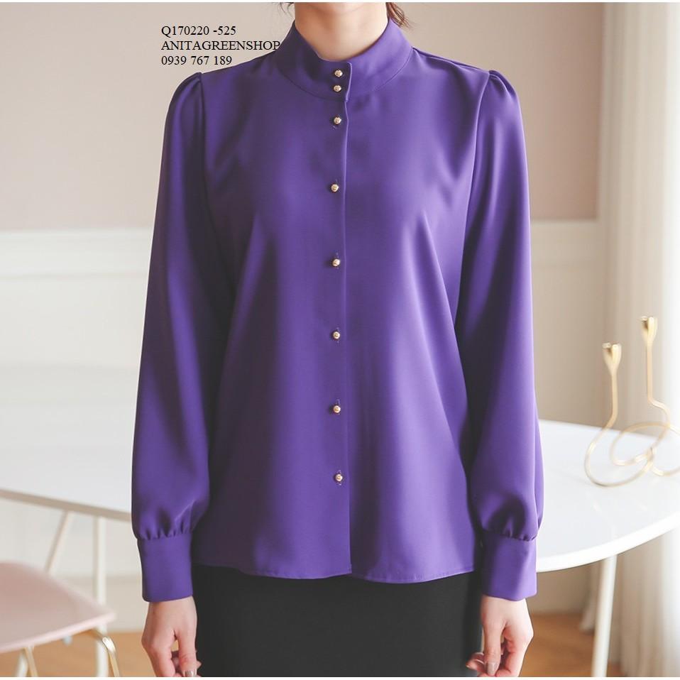 Q170220 ÁO SƠ MI PHỐI CHÂN VÁY THIẾT KẾ