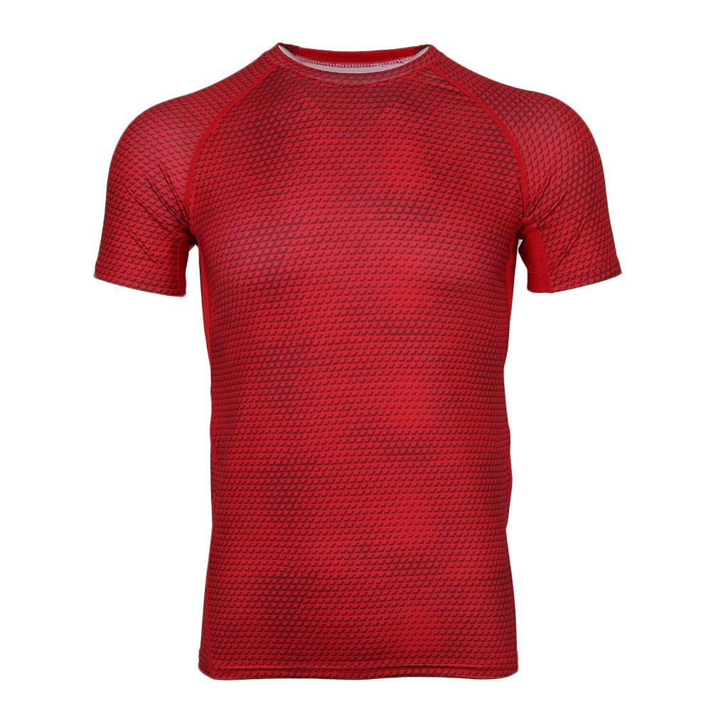 Men's Short Sleeve Running Fitness Workout Compression Base Layer T-Shirt