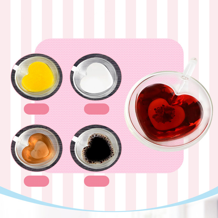 Ly Thủy Tinh 2 Lớp Hình Trái Tim Cách Nhiệt Cao Cấp