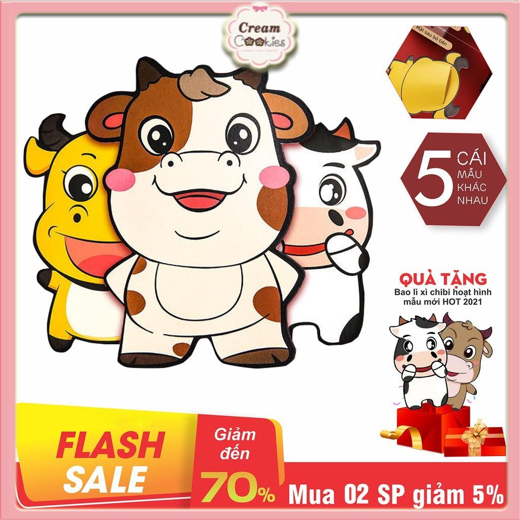 Lì xì tết hình trâu vàng 2021 - phong bao lixi tết dễ thương giá buôn sỉ