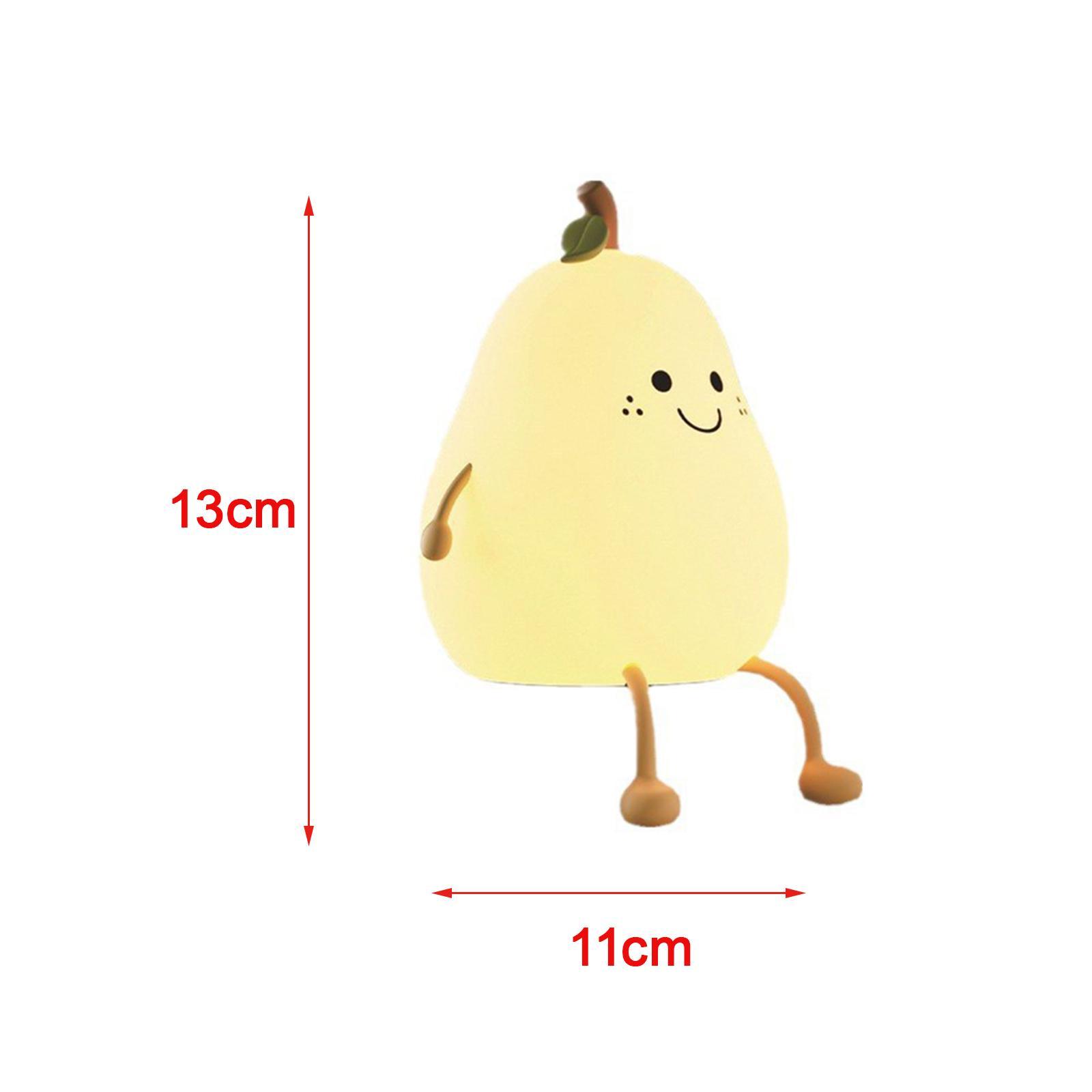 LED Pear Night Light Dimming Color Changing USB Bedside Lamp for Sleeping