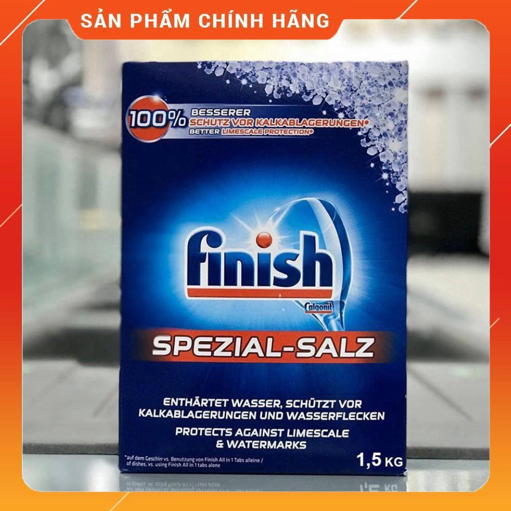 Combo rửa bát Finish: Hộp All In One 90 viên, Muối 1.5kg, Nước làm bóng 400ml - Nhập khẩu EU