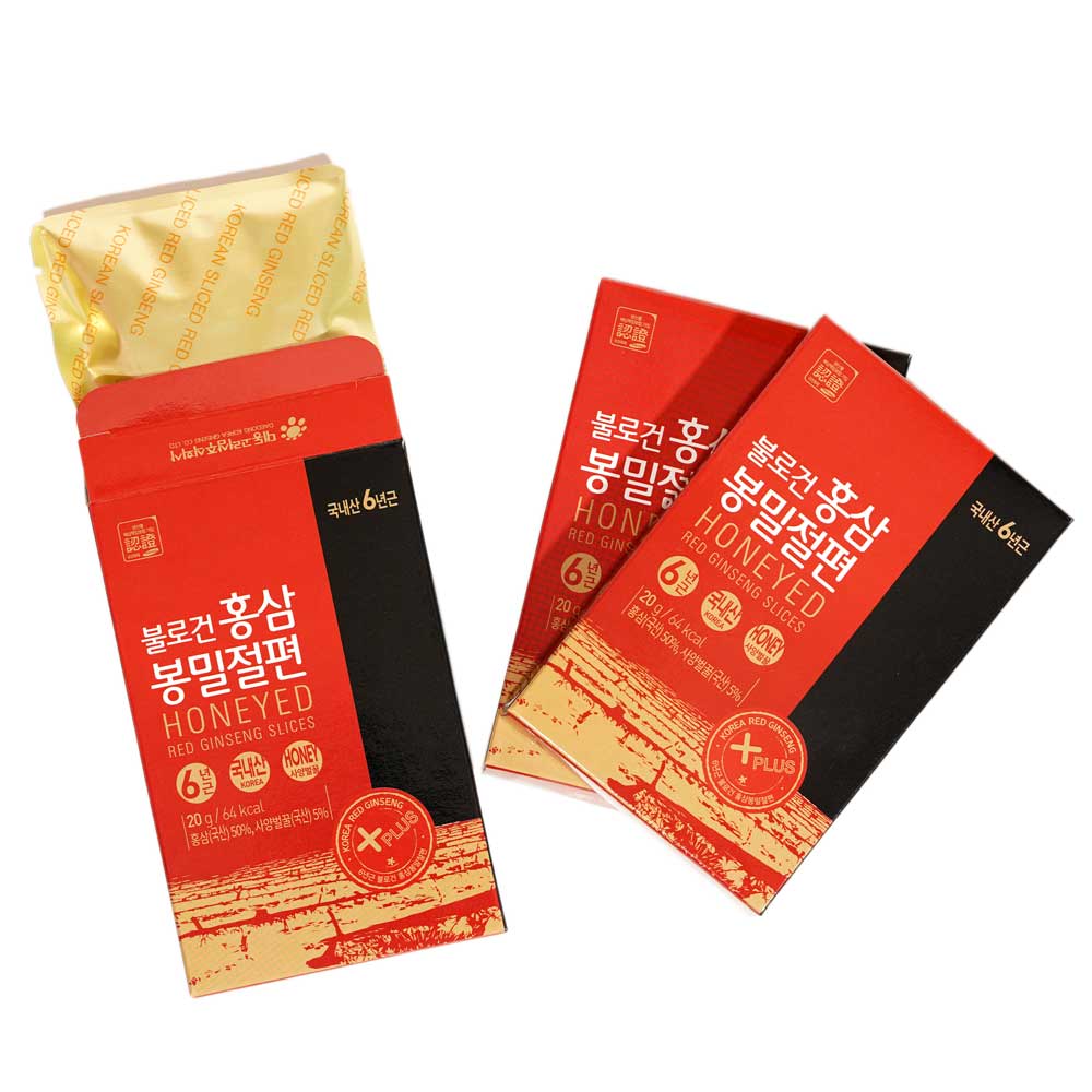 Combo 2 hộp 20 gói Hồng sâm Hàn Quốc thái lát tẩm mật ong 200gram - Daedong Korea Ginseng