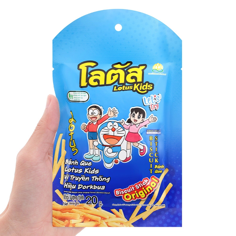Combo 12 gói Bánh Que Lotus Kids Vị Truyền Thống Dorkbua 20g VN