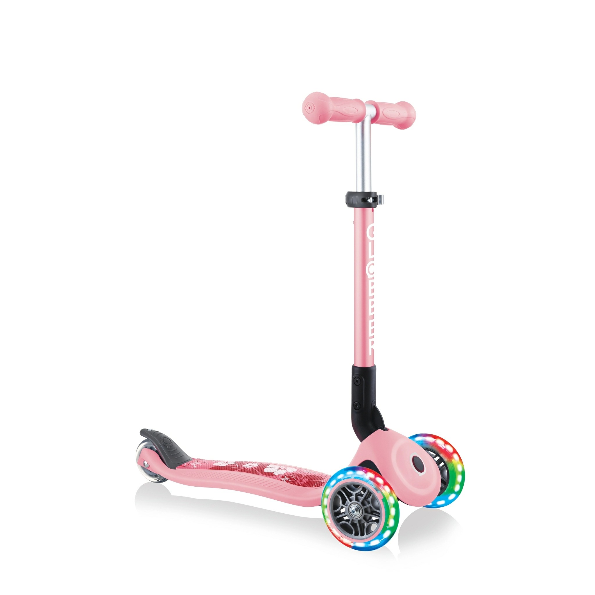 Xe Trượt Scooter 3 Bánh Gấp Gọn Có Bánh Xe Phát Sáng Globber Junior Fantasy Cho Trẻ Em Từ 2 Đến 6 Tuổi - Hồng Pastel Có Họa Tiết