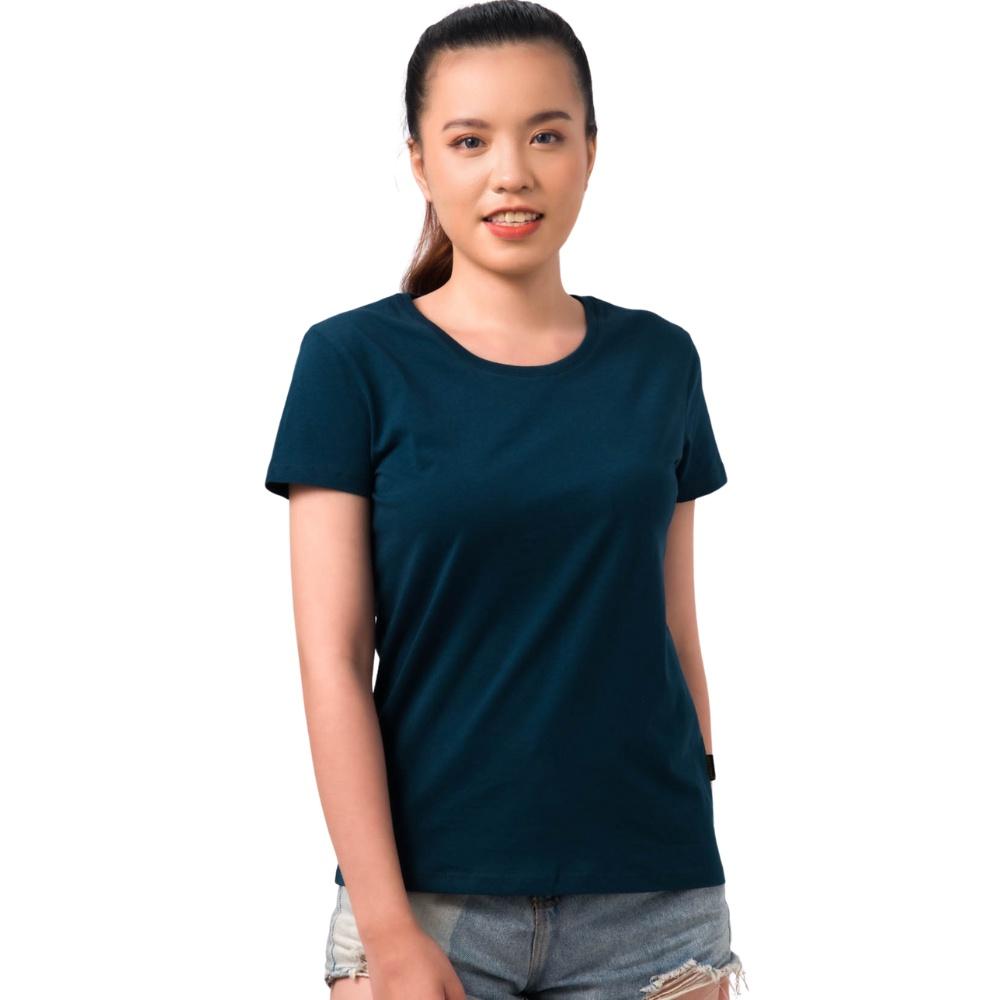 Áo Phông Nữ Cổ Tròn Màu LAM JP Chất Liệu 100% Cotton Cao Cấp, Kháng Khuẩn Ag+, Khử Mùi Cả Ngày - Gold Rhino