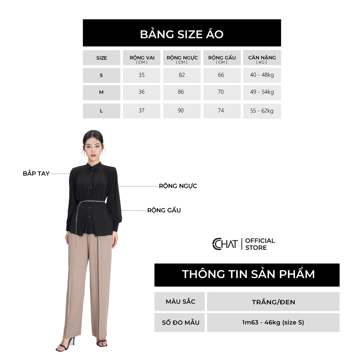 Áo Sơ Mi Nữ  Vai Gấp Tà Kiểu Dáng Suông Chất Lụa Mềm Mịn 53FDV2010ST