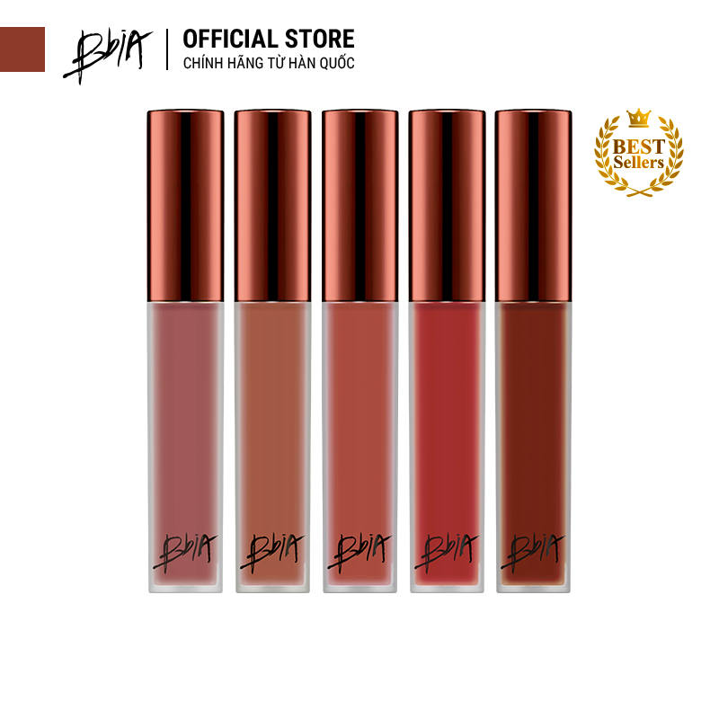 Son kem lì Bbia Last Velvet Lip Tint - 24 Trendy Note 5g (màu hồng đất ánh cam nhẹ)