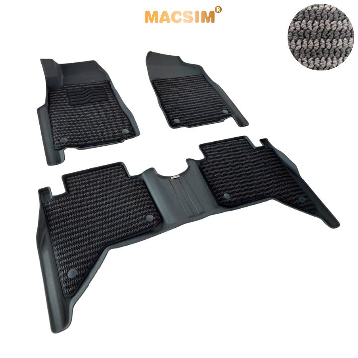 Thảm Lót Sàn 2 Lớp TPE Macsim Isuzu D-max 2015-2021 Chuẩn Form, Bền, Không Mùi (sd3 xám đen ct)