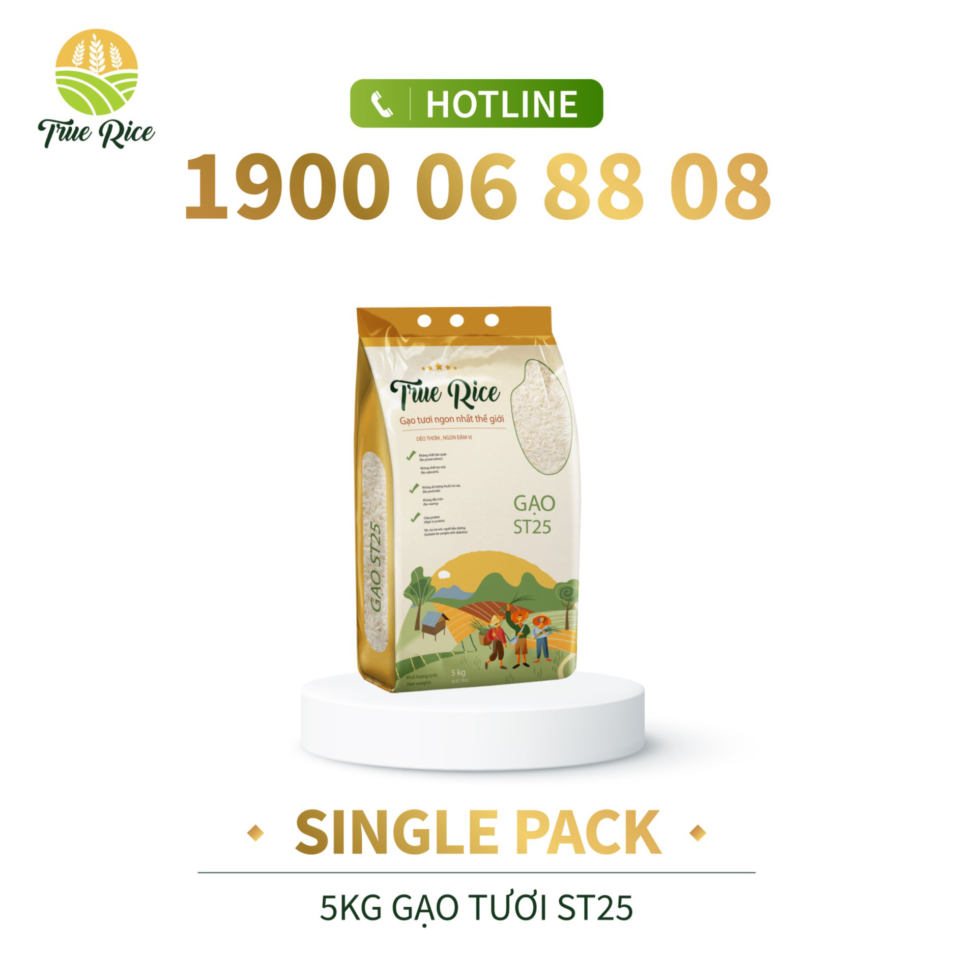 5KG Gạo tươi ST25 True Rice