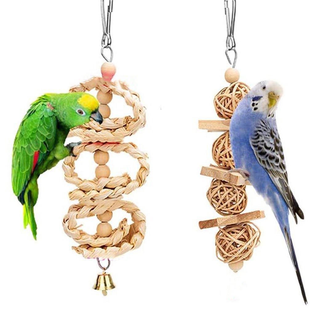 28Pcs Birds Parrot Chew Toys Birds Parrots Swing Toy For Small to Large Bird