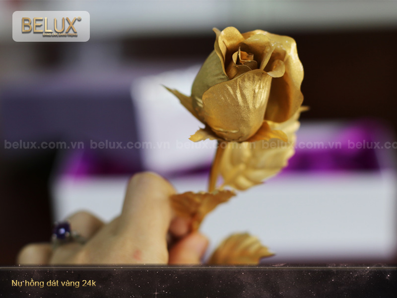 Nụ hồng dát vàng 24k - quà tặng người thương