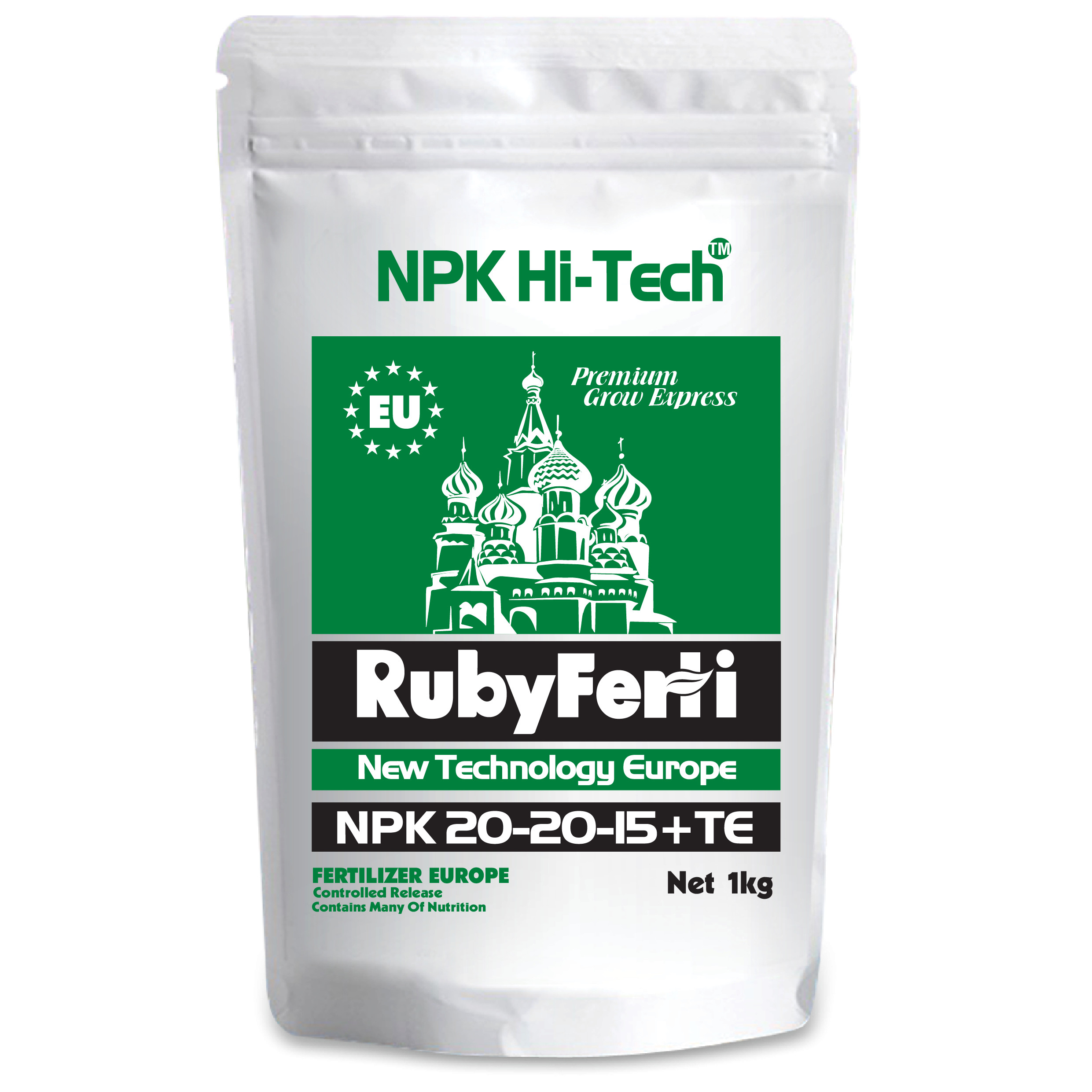 Phân bón NPK Hi-Tech: RubyFerti NPK 20-20-15+TE