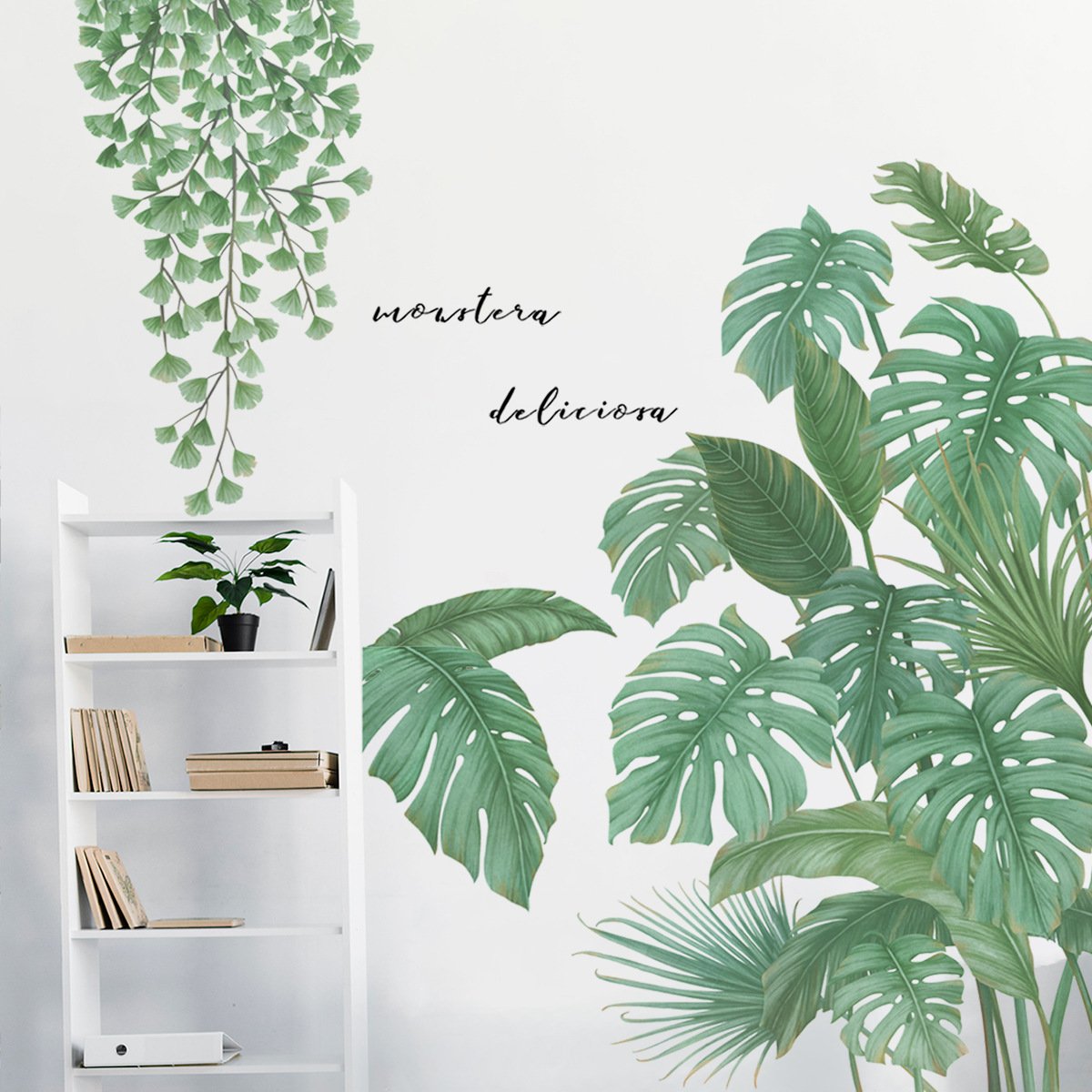 Decal dán tường lá cây nhiệt đới trang trí tươi mát