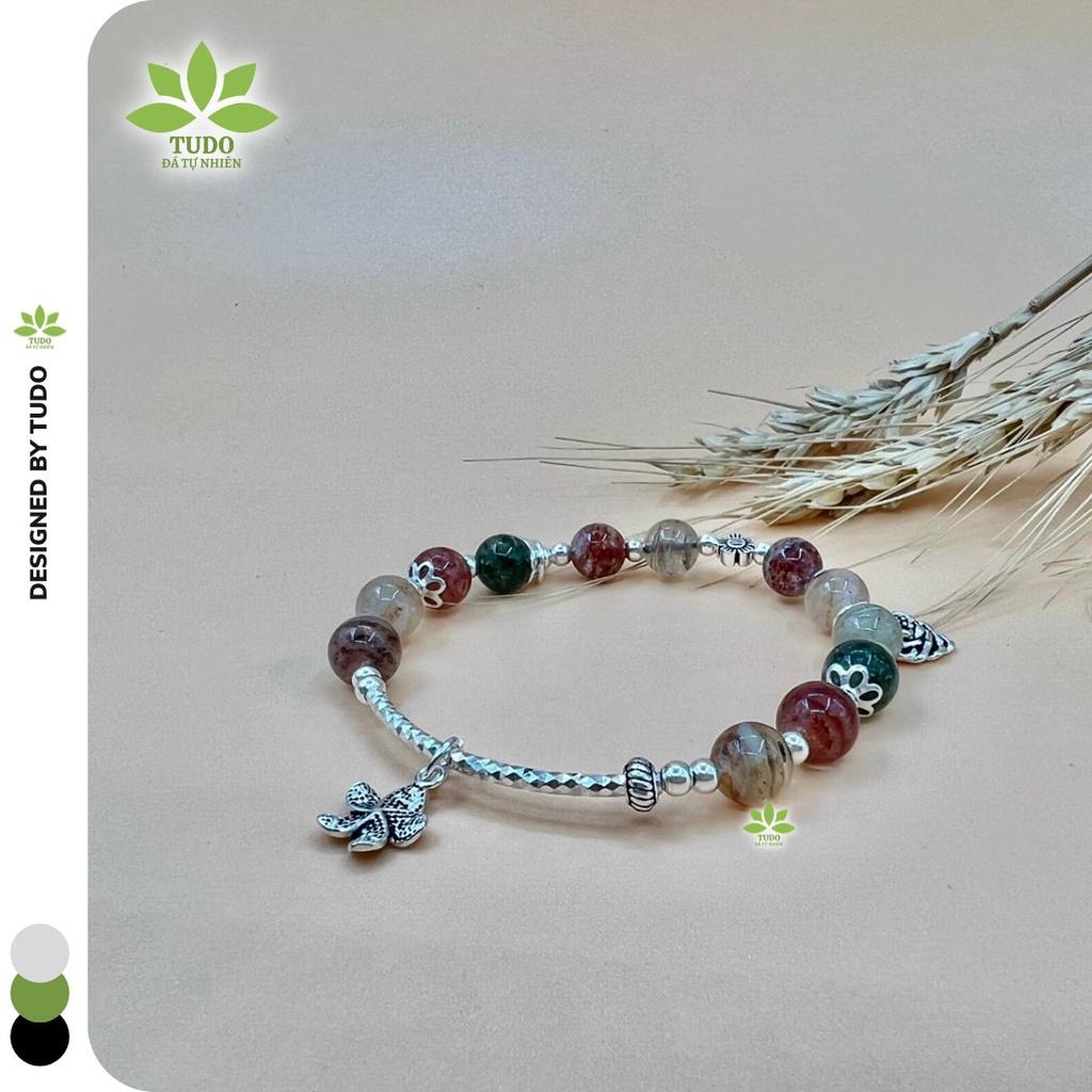 Vòng Tay Nữ Đẹp - Vòng Phong Thủy Đa Mệnh TUDO VCBTAUL AG925 Charm Hoa, Lá B42K600