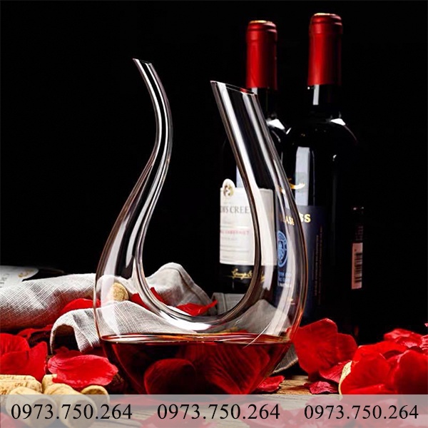Decanter thiên nga - Bình thở rượu vang chữ U 1500ml