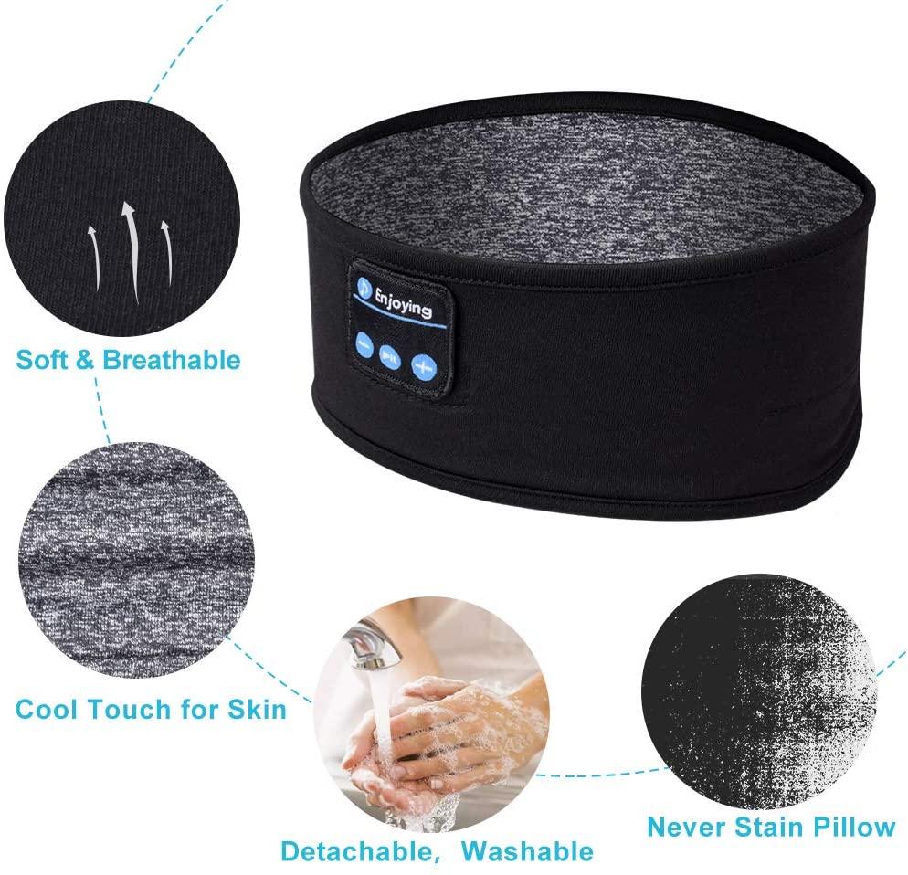 Bluetooth Ngủ Tai Nghe Băng Đô Đeo Trán Tập Thể Thao Mỏng Mềm Mịn Thoải Mái Nghe Nhạc Không Dây Tai Nghe Nhét Tai Mặt Nạ Mắt Cho Bên Ngủ