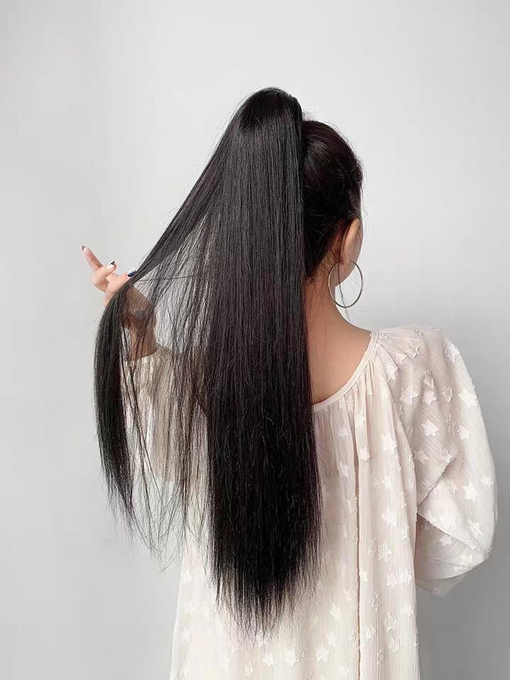 Tóc giả ngoặm thẳng dài siêu sang chảnh, giống tóc thật 100%, chất tơ cao cấp mềm mịn, chịu nhiệt tốt, có thể bấm, uốn, duỗi, gội thoải mái