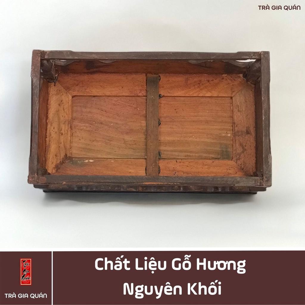 Khay Trà Gỗ Hương Hình Chữ Nhật Kích Thước 35*20*11 cm KT 80