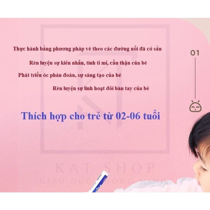 Đồ chơi giáo dục thông minh cho bé - Sách luyện cầm bút thông minh 64 trang cho bé từ 2 đến 6 tuổi