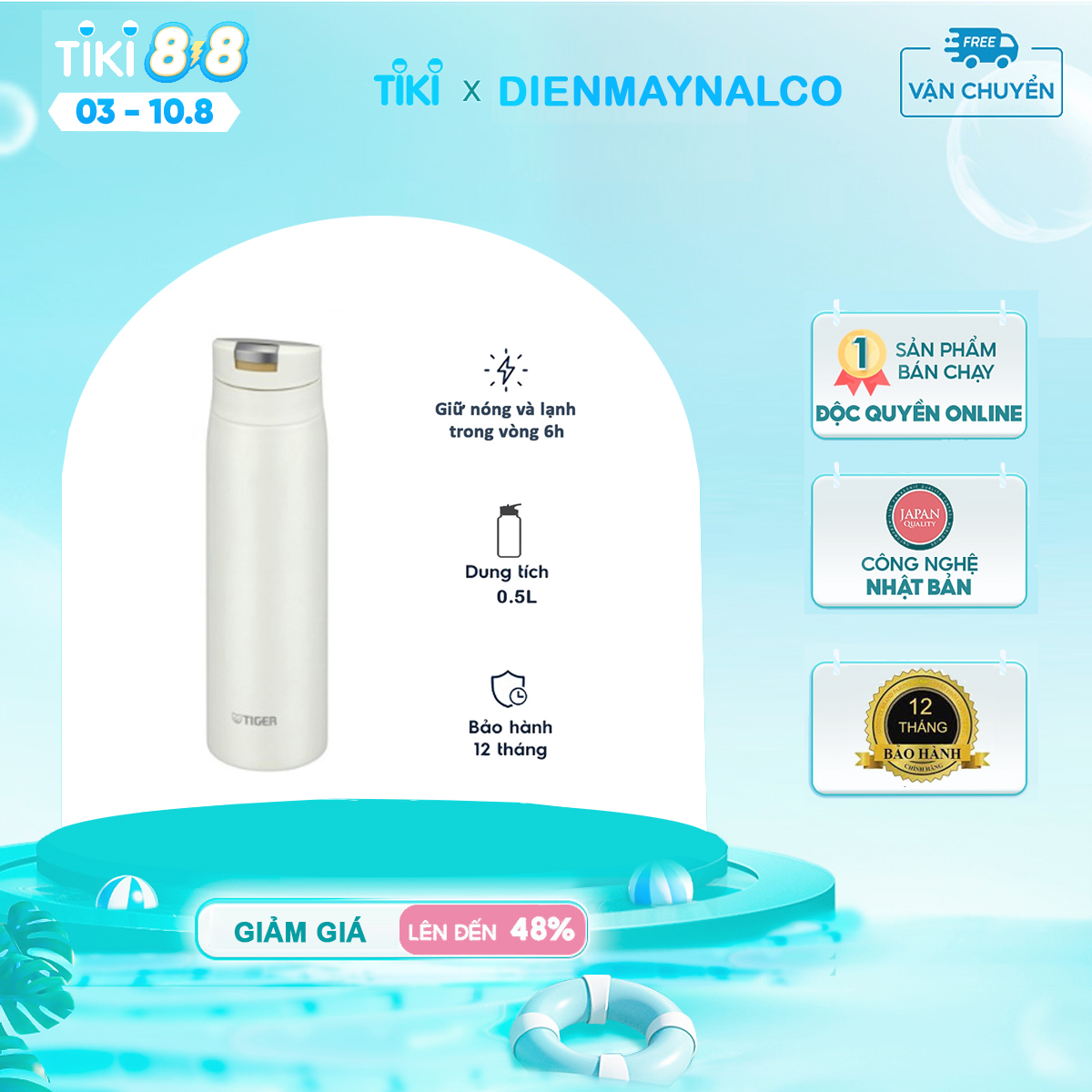 Bình Giữ Nhiệt Lưỡng Tính Tiger MCX-A502 - Thương hiệu Nhật Bản - Cấu tạo 3 Lớp - Cách nhiệt chân không - Khả năng giữ nhiệt ấm, lạnh - Hàng chính hãng
